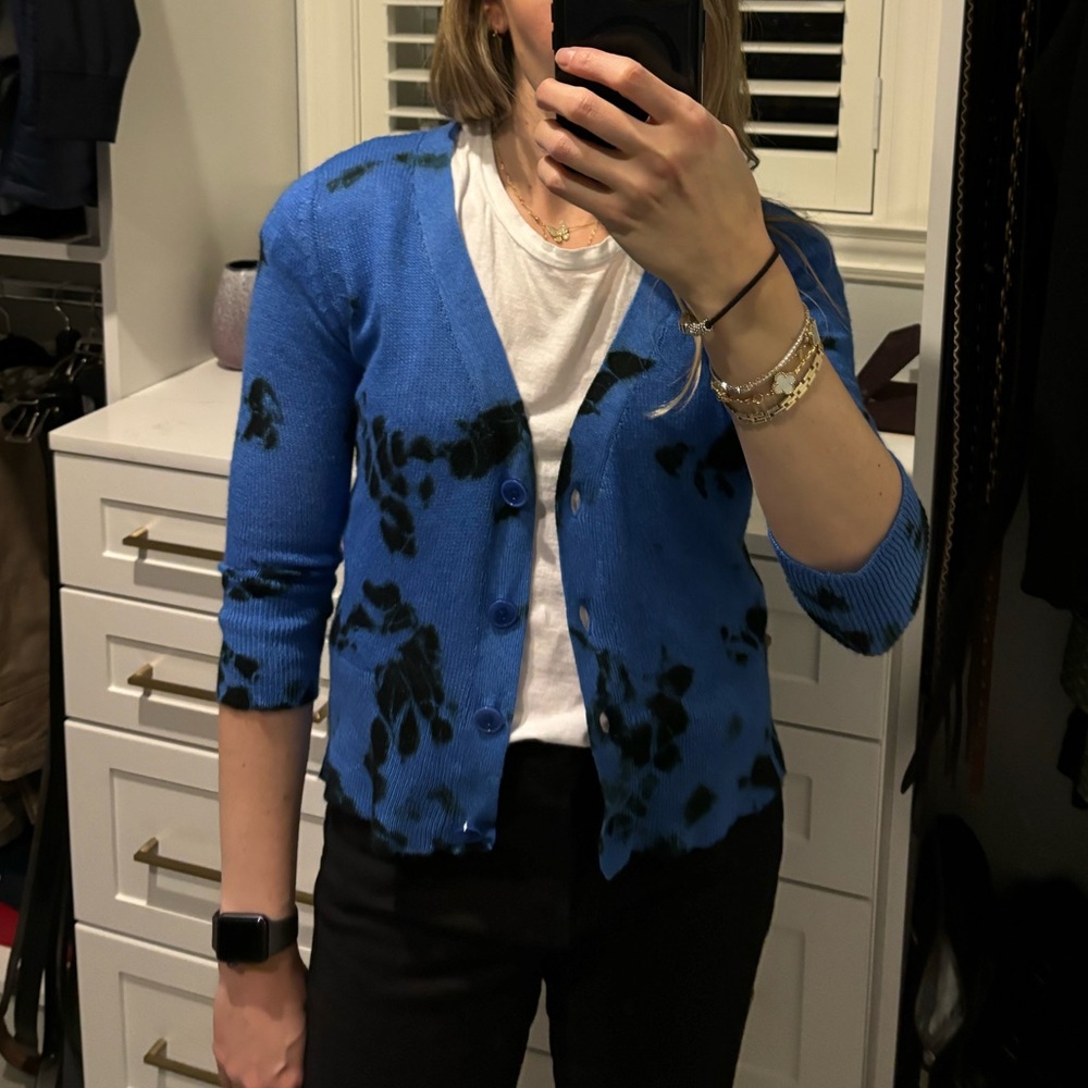 Parker Blue Cashmere Cardigan